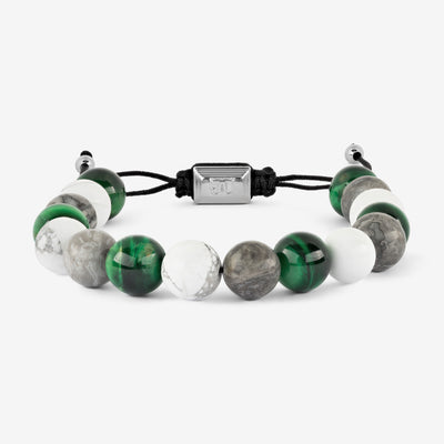 Natural Stone Green Beaded Bracelet